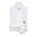 Linum Home Textiles Hotel Turkish Cotton Waffle Terry Bathrobe with Satin Piped Trim - Personalized - White