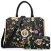Dasein Floral PU Leather Briefcase Satchel Handbag with Wallet