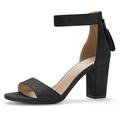 Women's Chunky High Heel Tassel Ankle Strap Sandals