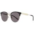 Gucci GG0075S 001 Black/Silver Round Sunglasses