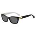 Kate Spade Marilee/P/S Full Rim Rectangular Black Ivory Sunglasses