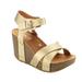 Refresh MARA-05 Women's Ankle Strap Comfort Criss Cross Platform Wedge Sandal (8, champagne)