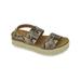 Soda Women Wedge Sandals Open Toe Ankle Strap Flatform Espadrilles Trim Platform Footbed Kazoo-S Beige Python 7.5