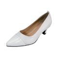PEERAGE Arlene Women's Wide Width Casual Comfort Mid Heel Dress Shoes for Wedding, Prom, Evening, Work WHITE 11