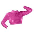 Pizzazz 7600M -FUC -AL 7600M Adult Crop Top, Metallic Fuchsia - Large