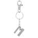 Lux Accessories Silver Tone Pave M Personalized Initial Bag Charm Keychain