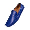 Amali Mens Classic Textured Smooth Penny Loafer Driving Shoe, Slip On Comfortable Loafer Dress Shoe Available in Red, Royal, Tan, White