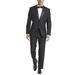 Carlo Lusso C67901 Men's 2 Button Satin Notch Lapel Black Tuxedo Suit - Black - 46L