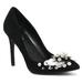 CHARLES BY Charles David Women's Preston Black Suede Rhinestone Dress Pump (6.5, BLACK)