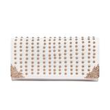 Premium Large PU Leather Studded Front Flap Clutch Bag Handbag