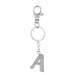 Lux Accessories Silver Tone Pave A Personalized Initial Bag Charm Keychain
