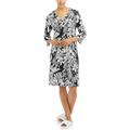 Women's and Women's Plus Long Sleeve Printed Caftan Sleep Lounger