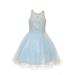 Cinderella Couture Big Girls Sky Blue Beaded Tulle Special Occasion Dress