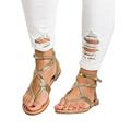 Womens Summer Boho Flip Flops Sandal Cross T Strap Thong Flat Casual Shoes Size