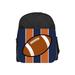 Football on Stripes - Boys 13" x 10" Black Preschool Toddler Children's Backpack