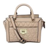 Michael Kors Vivianne Small Shoulder Patent Quilted Leather Messenger Handbag - Oyster