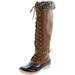 Nature Breeze Duck-10 HI Women's Knee High Lace Up Insulated Boots Half Size Small