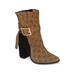 Cecelia New York Erika Block Heeled Boots Mini Cheetah Leopard Suede Booties (6.5, Mini Cheetah)