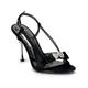 Womens Sexy High Heel Shoes Black Sandals Sling Back Rhinestone Bow 4 Inch