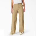 Dickies Women's Regular Fit Wide Leg Work Pants - Stonewashed Khaki Size 16 (FP901)