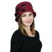 Fleece Hats for Women Cloche Cancer Headwear Chemo Ladies Winter Head Coverings (Burgundy with Black)