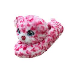 Girls Pink Leopard Print Build A Bear Kitty Cat Slippers Cheetah House Shoes