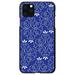 DistinctInk Case for iPhone 12 Pro MAX (6.7 Screen) - Custom Ultra Slim Thin Hard Black Plastic Cover - Dark Blue White Floral