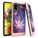 Capsule Case Compatible Galaxy A51 5G [Cute Women Girly Design Slim Thin Fit Soft Grip Carbon Protective Baby Pink Phone Case Cover] for Samsung Galaxy A51 5G SM-A516U (Space Leaf Purple)