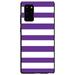 DistinctInk Case for Samsung Galaxy Note 20 ULTRA (6.9 Screen) - Custom Ultra Slim Thin Hard Black Plastic Cover - Purple & White Bold Horizontal Stripes