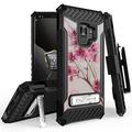 Galaxy S9 Case Trishield Durable Rugged Heavy Duty Phone Cover With Detachable Lanyard Loop Belt Clip Holster And Built in kickstand For Samsung Galaxy S9 - Printed Cherry Blossom