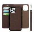 Allytech 2 in 1 Wallet Case for Apple iPhone 12 Pro Max 6.7-inch Detachable Back Cover Shockproof Protection Premium PU Leather Slim Fit Folio Flip Case Cover for Apple iPhone 12 Pro Max Brown