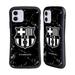 Head Case Designs Officially Licensed FC Barcelona Crest Patterns Black Marble Hybrid Case Compatible with Apple iPhone 11