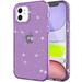 iPhone 12 Clear Case iPhone 12 Pro Case Dteck Bling Glitter Transparent Clear Case Sparkle Flexible Soft TPU Protective Cover for Apple iPhone 12 / iPhone 12 Pro 6.1 inch Purple