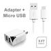 Verizon Samsung Galaxy S7 Accessory Kit 2 in 1 Quick Charge DUAL USB Wall Charger 2.1 AMP Adapter + 5 Feet USB Data Sync Charging Cable WHITE