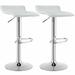 2PCS Swivel Bar Stool Set with Adjustable Height and PU Leather Seat