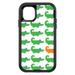 DistinctInk Custom SKIN / DECAL compatible with OtterBox Defender for iPhone 11 (6.1 Screen) - Green Orange Blue Alligator Gator - Cartoon Alligators