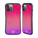 Head Case Designs Neon Rain Ombre Pink Purple Hybrid Case Compatible with Apple iPhone 14 Pro Max