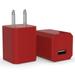 [2-Pack] USB Charger Cubes Wall Charger Plug 1A Single Port USB Adapter Power Plug Charging Station Box Base Replacement for iPhone 11 Pro Max/X/8/7 iPad Samsung Phones Red