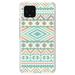 DistinctInk Clear Shockproof Hybrid Case for Google Pixel 4 XL (6.3 Screen) - TPU Bumper Acrylic Back Tempered Glass Screen Protector - Blue Orange White Tribal Print