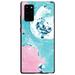 DistinctInk Case for Samsung Galaxy Note 20 (6.7 Screen) - Custom Ultra Slim Thin Hard Black Plastic Cover - Blue Pink White Marble Image Print - Printed Marble Image