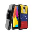 Capsule Case Compatible with LG Stylo 5 [Dual Layer Heavy Duty Combat Belt Clip Shockproof Kickstand Holster Black Case Cover] for LG Stylo 5 LM-Q720 L722DL (Venezuela Flag)