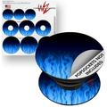 Decal Style Vinyl Skin Wrap 3 Pack for PopSockets Fire Blue (POPSOCKET NOT INCLUDED) by WraptorSkinz