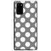 DistinctInk Case for Samsung Galaxy Note 20 (6.7 Screen) - Custom Ultra Slim Thin Hard Black Plastic Cover - White & Grey Polka Dots