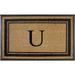 A1HC Markham Border Natural Flocked Rubber Large Monogrammed Doormat 30"x48"