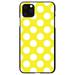 DistinctInk Case for iPhone 12 MINI (5.4 Screen) - Custom Ultra Slim Thin Hard Black Plastic Cover - White & Yellow Polka Dots