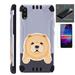 WORLD ACC Combat Guard Phone Case Compatible with TCL A2X + Screen Protector Brushed Metal Texture Hybrid Cover (Cute Dog Chow Chow)