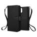 For Apple iPhone 11 Pro Triple Layer Compartments Folio Leather Wallet Case Cover Black