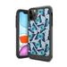 Capsule Case Compatible with iPhone 11 Pro [Drop Protection Dust Shock Impact Proof Carbon Fiber Protective Black Case Cover] for iPhone 11 Pro 5.8 Inch Display (Blue Butterfly Pattern)