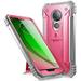 Poetic Full-Body Heavy Duty Rugged Case Built-in-Screen Protector Revolution Series Shockproof Defender Case for Motorola G7 Power/Moto G7 Supra Pink