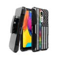 Capsule Case Compatible with LG Stylo 5 [Dual Layer Heavy Duty Combat Belt Clip Shockproof Kickstand Holster Black Case Cover] for LG Stylo 5 LM-Q720 L722DL (USA Flag Rainbow Line)